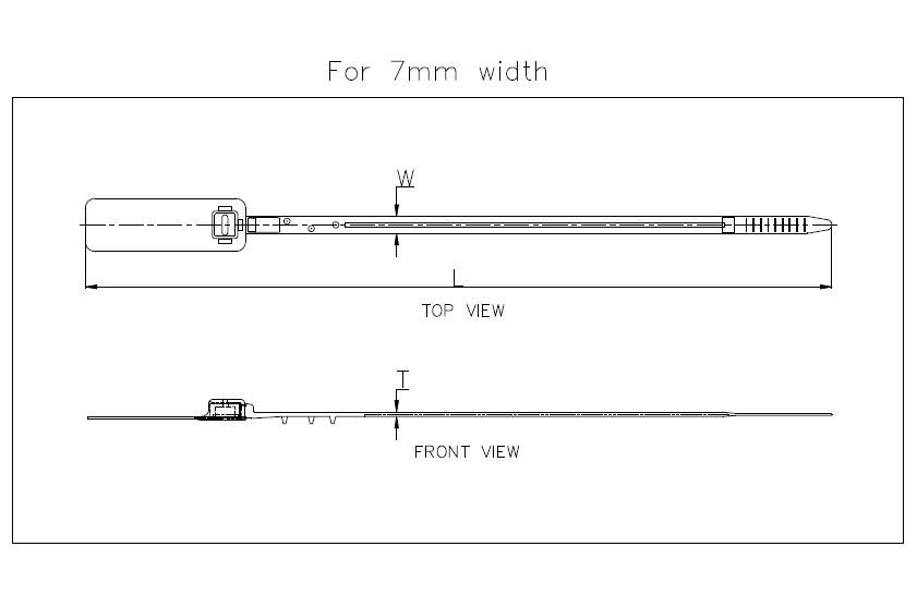 Line Drawing - 6 Point Metal Lock Security Seal Medium Tag