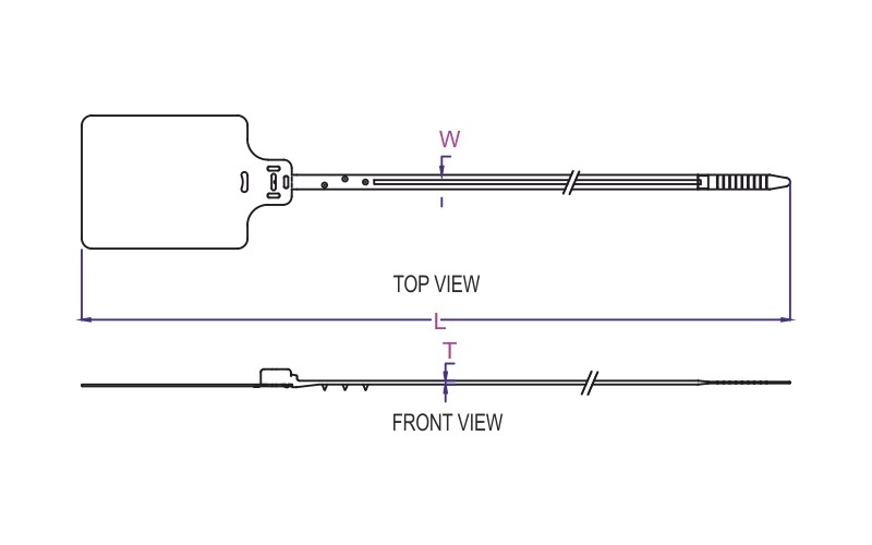 Line Drawing - 6 Point Metal Lock Security Seal Big Tag