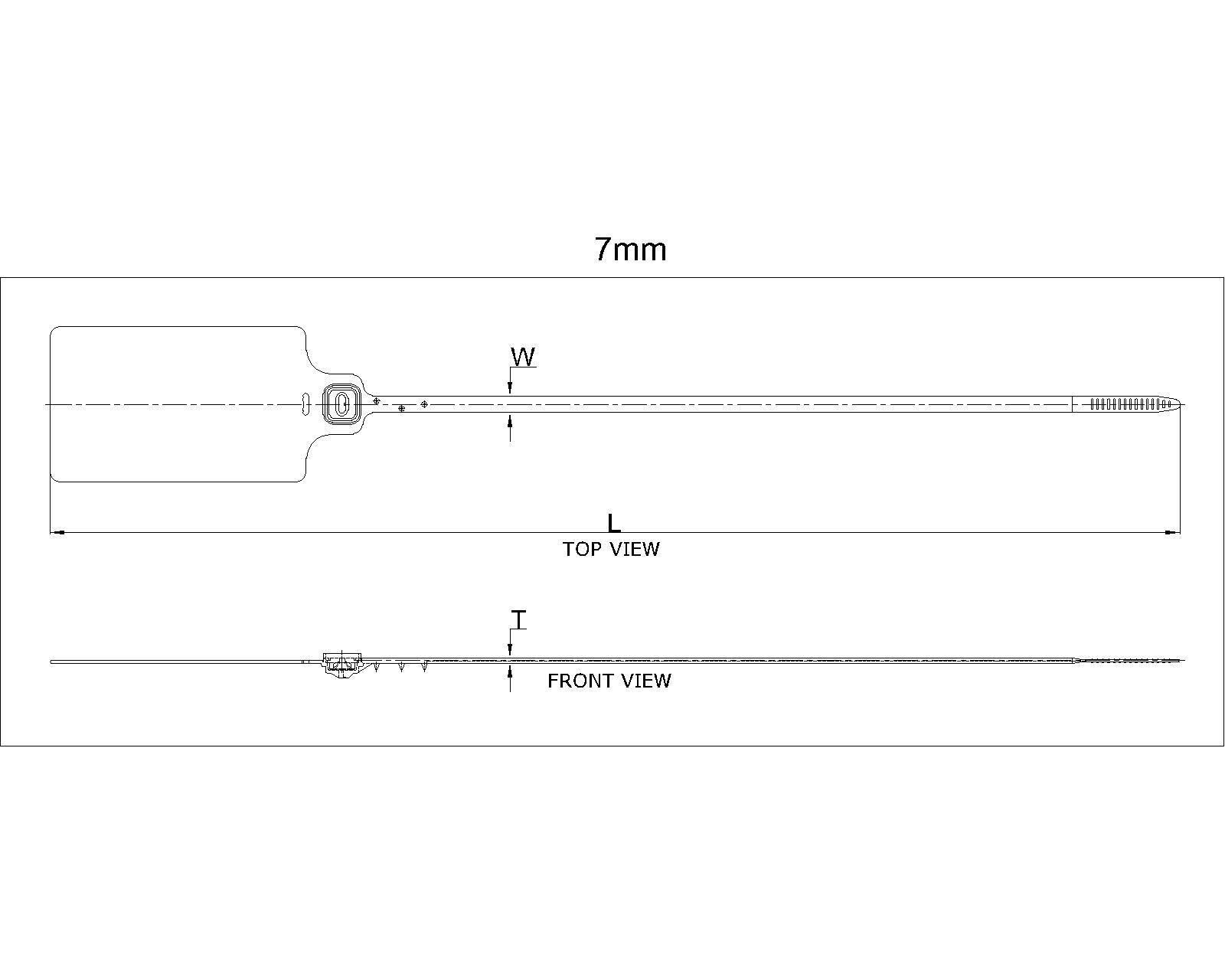 Line Drawing - Metal Lock Security Seal Jumbo Tag